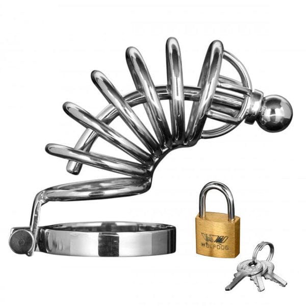 asylum-6-ring-locking-chastity-cage.jpg Asylum 6 Ring Locking Chastity Cage - Image 1