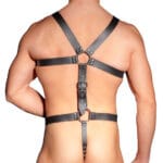 Mens Leather Adjustable Harness With Cock Ring - Image 3